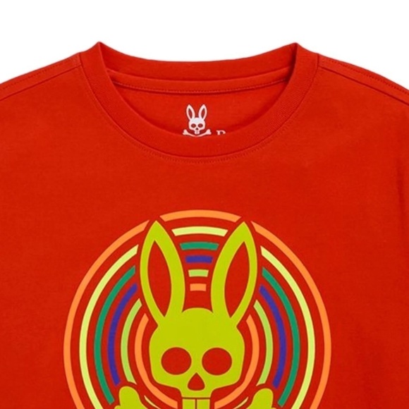 Psycho Bunny Signature Short Sleeve T Shirt Puma Cotton in Red - Picture 3 of 6